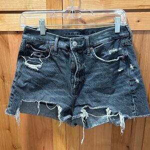 American Eagle Distressed Black Denim Shorts